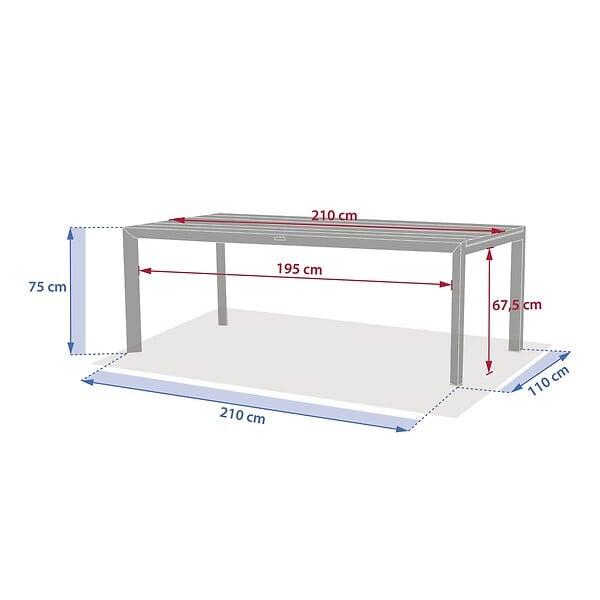 HESPERIDE - Table de jardin 12 places Luzane extensible argile - large