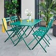 HESPERIDE - Table de jardin 4 places Greensboro pliables 110x70cm vert opale - vignette