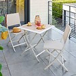 HESPERIDE - Table de jardin 2 places Azua pliable beige 71x71cm - vignette