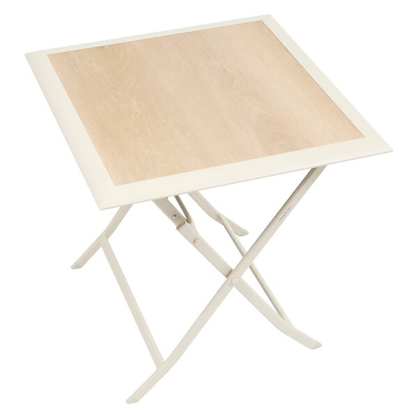 HESPERIDE - Table de jardin 2 places Azua pliable beige 71x71cm - large