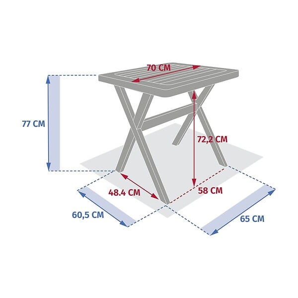 HESPERIDE - Table de jardin 2 places Xenia eucalyptus 70x70cm - large