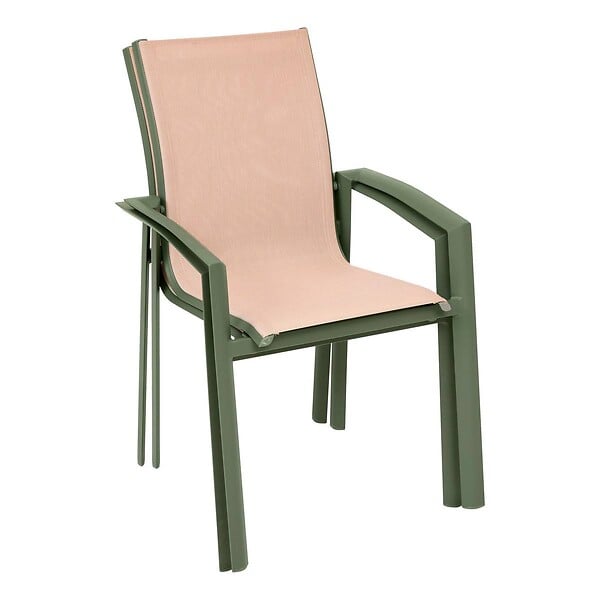 HESPERIDE - Fauteuil de jardin Axant beige lin/laurier - large