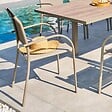 HESPERIDE - Fauteuil de jardin Piazza empilable noisette - vignette