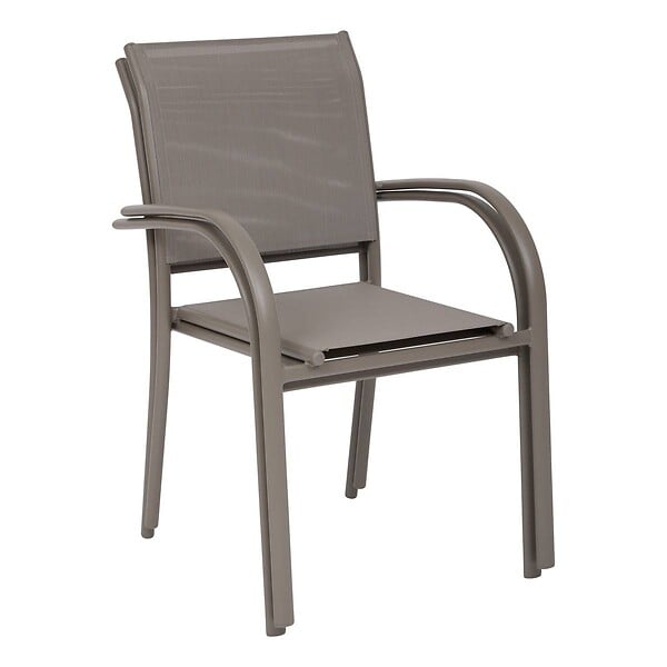 HESPERIDE - Fauteuil de jardin Piazza empilable noisette - large