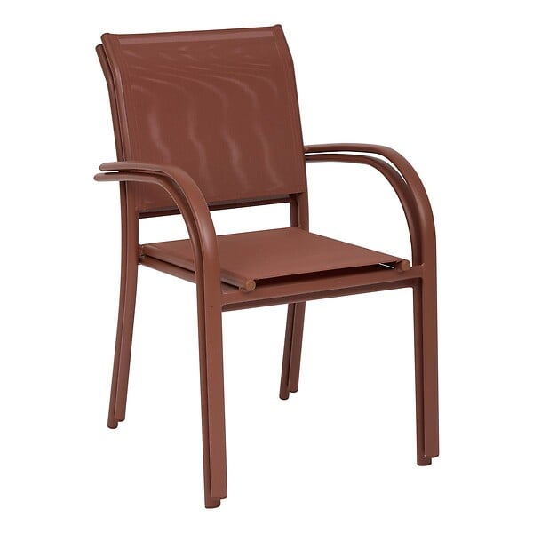 HESPERIDE - Fauteuil de jardin Piazza empilable acajou - large
