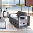 HESPERIDE - Fauteuil de salon de jardin rotatif ALLURE Gris / Graphite - vignette