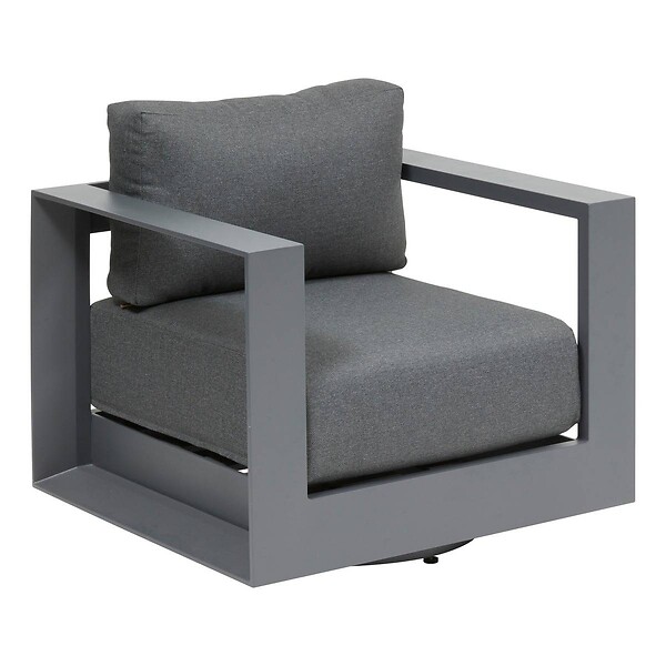 HESPERIDE - Fauteuil de salon de jardin rotatif ALLURE Gris / Graphite - large