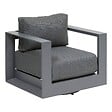 HESPERIDE - Fauteuil de salon de jardin rotatif ALLURE Gris / Graphite - vignette