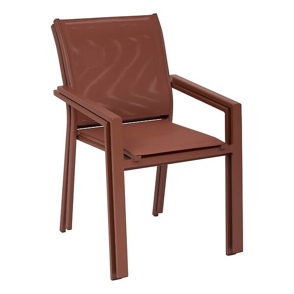 HESPERIDE - Fauteuil de jardin empilable Essentia acajou - large