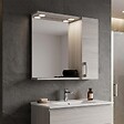KIAMAMI VALENTINA - Miroir Avec Unité Murale En Chêne Gris Et Éclairage À Del - vignette