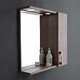 KIAMAMI VALENTINA - Miroir De Salle De Bain Suspendu Avec Porte Latérale Effet Bois De Chêne Lumière Led - vignette