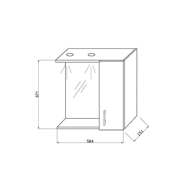 KIAMAMI VALENTINA - Miroir De Salle De Bain Suspendu Avec Porte Latérale Effet Bois De Chêne Lumière Led - large