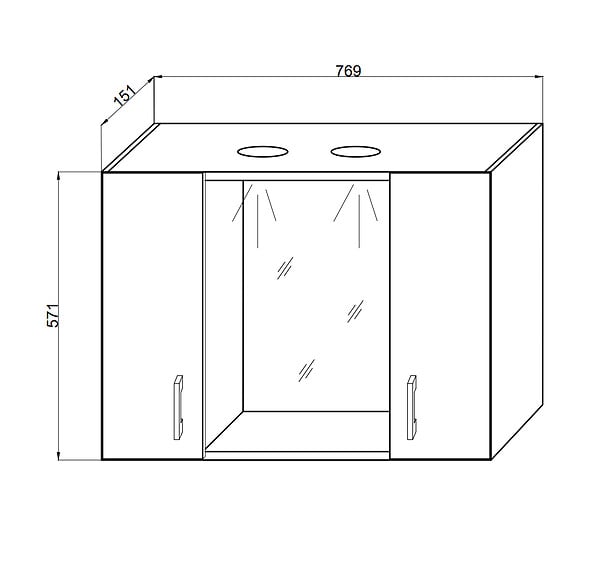KIAMAMI VALENTINA - Miroir De Salle De Bain À Conteneur Avec Deux Éléments Muraux En Chêne Blanc Et Une Lampe À Del - large