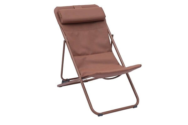 HESPERIDE - Chilienne de jardin empilable pliable Mirael acajou - large