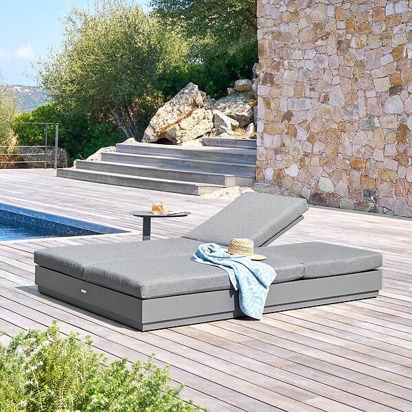 HESPERIDE - Lit de piscine Allure gris graphite - large