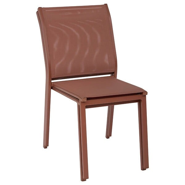 HESPERIDE - Chaise de jardin Essentia empilable acajou - large