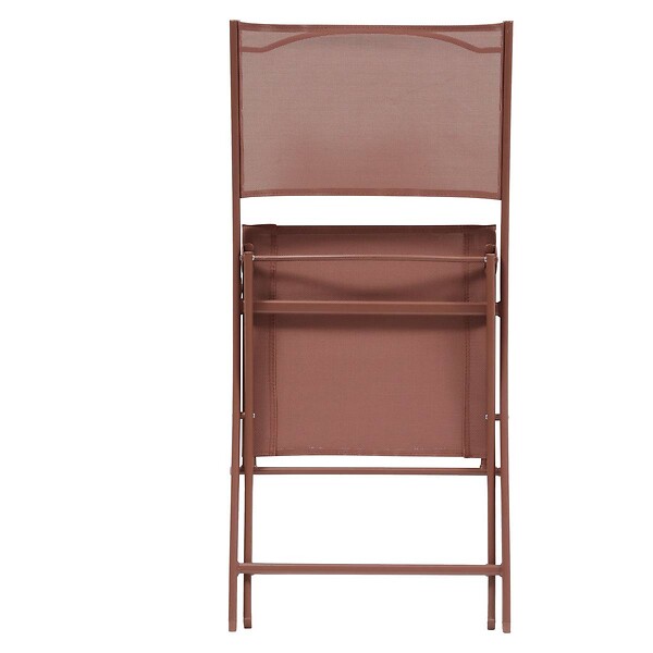HESPERIDE - Lot de 4 chaises de jardin Modula pliables acajou - large