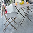 HESPERIDE - Lot de 4 Chaises de jardin Modula pliables noisette - vignette