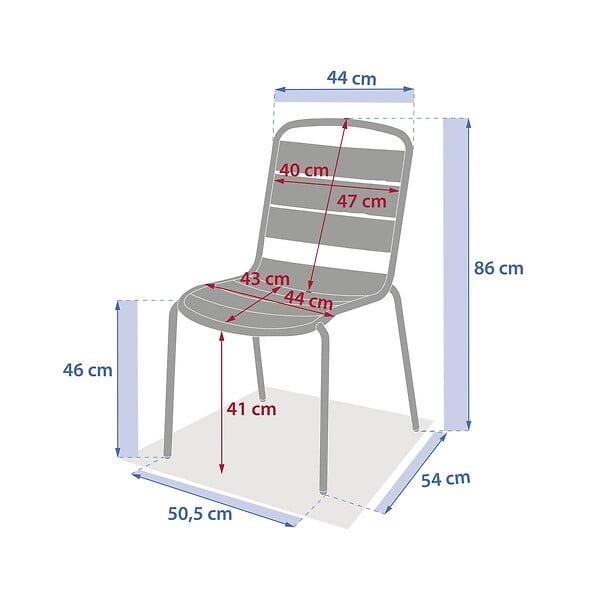HESPERIDE - Chaise de jardin empilable Alegoria argile - large