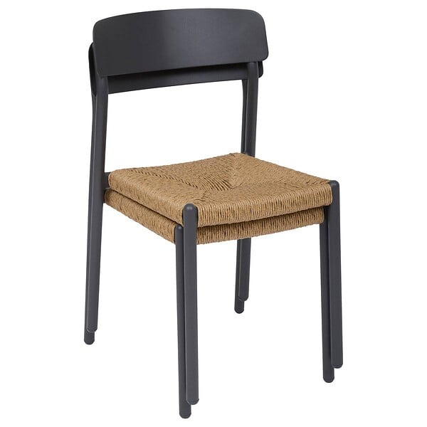 HESPERIDE - Chaise de jardin Wistty empilable gris graphite - large