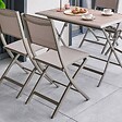 HESPERIDE - Lot de 4 Chaises de jardin Essentia pliables noisette - vignette