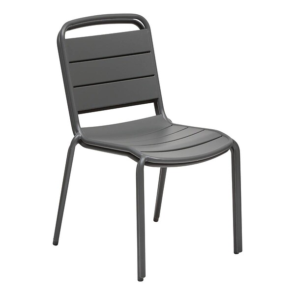 HESPERIDE - Chaise de jardin empilable Alegoria gris graphite - large