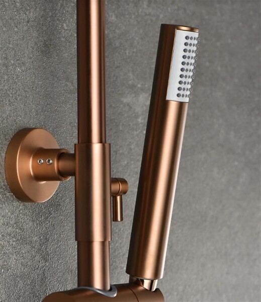 IMEX - Colonne de douche thermostatique - Monza - Diamètre tête de douche : 300 mm - Coloris: or brossé- réf : BTM039/OC-Ø300 - IMEX - large
