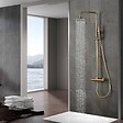 IMEX - Colonne de douche thermostatique - Monza - Diamètre tête de douche : 300 mm - Coloris: or brossé- réf : BTM039/OC-Ø300 - IMEX - vignette