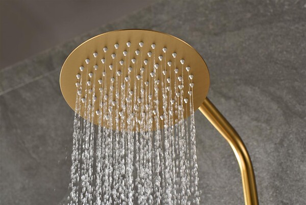 IMEX - Colonne de douche thermostatique - Monza - Diamètre tête de douche : 300 mm - Coloris: or brossé- réf : BTM039/OC-Ø300 - IMEX - large