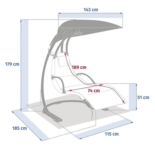 HESPERIDE - Transat Meoria 175x112x196cm argile - large