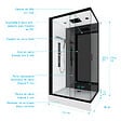 AURLANE - Cabine de douche 110x80x215cm - Verre Trempé - Mitigeur Chrome - DUALITY 3 RECTANGLE - vignette
