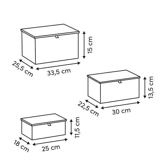 5 FIVE SIMPLY SMART - Lot de 3 paniers Stemy L25/30/33,5cm marron et beige - large