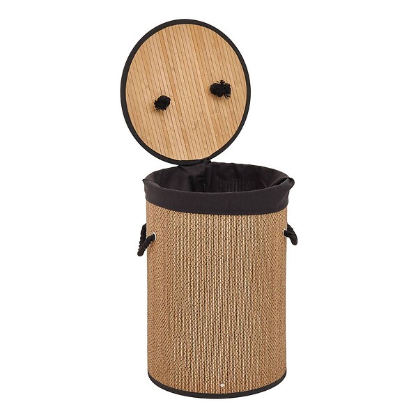 5 FIVE SIMPLY SMART - Panier à linge Stemy 48L noir et beige - large