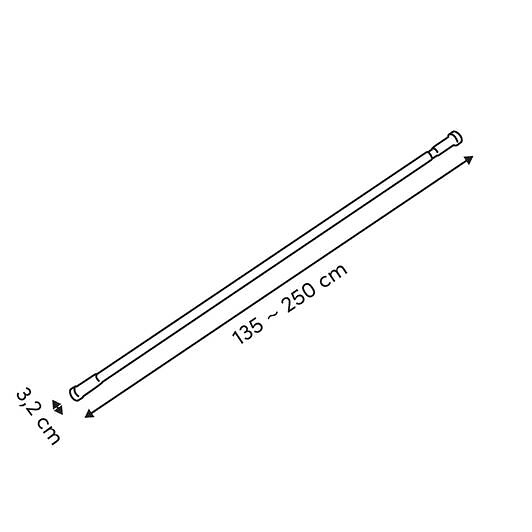 5 FIVE SIMPLY SMART - Tringle de douche extensible noir 250cm - large