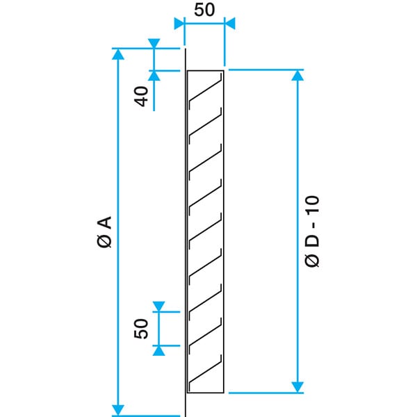 ALDES - Grille extérieure circulaire AR637 D125 - large