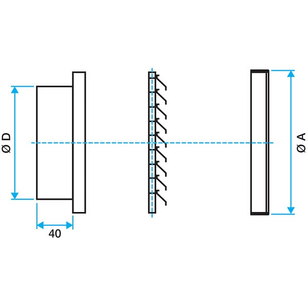 ALDES - Grille extérieure circulaire AR637 D315 - large
