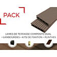 MCCOVER - PACK 10m² lame de terrasse composite Dual + ACCESSOIRES 2400mm Brun rouge, ep.25mm, l.14 cm, L.240 cm - vignette