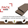 MCCOVER - PACK 4 m² lame de terrasse composite Dual + ACCESSOIRES 3600mm Brun rouge, ep.25mm, l.14 cm, L.360 cm - vignette
