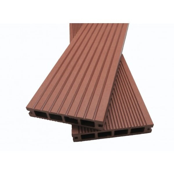 MCCOVER - PACK 4 m² lame de terrasse composite Dual + ACCESSOIRES 3600mm Brun rouge, ep.25mm, l.14 cm, L.360 cm - large