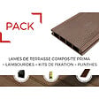 MCCOVER - PACK 15 m² lame de terrasse composite Prima + ACCESSOIRES 2200mm Gris anthracite, ep.19 mm, l.12 cm, L.220 cm - vignette