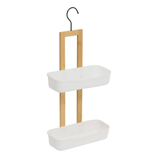 5 FIVE SIMPLY SMART - Etagère de douche Natureo 2 niveaux bois et blanc - large