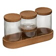 5 FIVE SIMPLY SMART - Lot de 4 organiseurs en verre avec support liège - vignette
