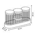 5 FIVE SIMPLY SMART - Lot de 4 organiseurs en verre avec support liège - vignette