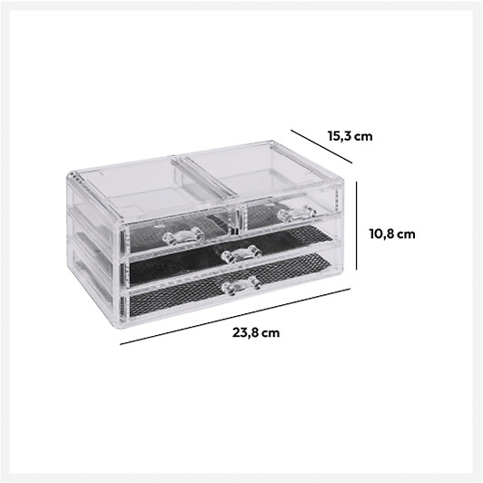 5 FIVE SIMPLY SMART - Boîte à bijoux 4 tiroirs "Selena" transparent - large