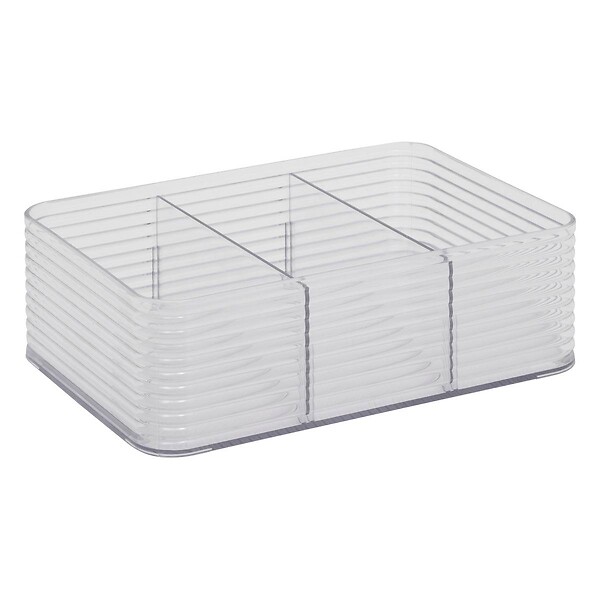 5 FIVE SIMPLY SMART - Organisateur "Plastor" 3 compartiments gris 22,5x15,3cm - large