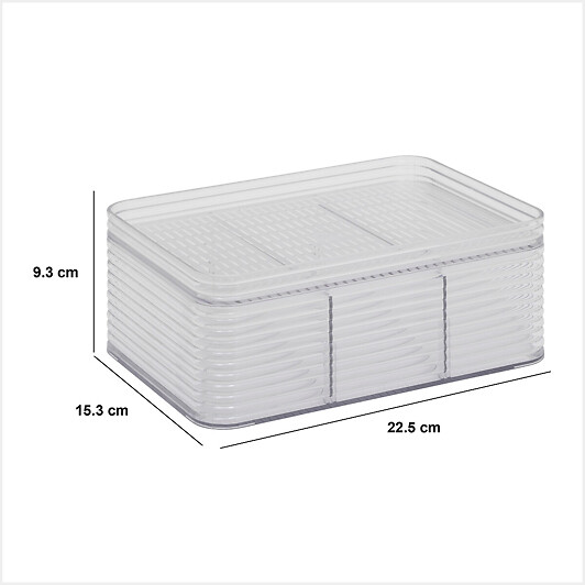 5 FIVE SIMPLY SMART - Organisateur "Plastor" 3 compartiments gris 22,5x15,3cm - large