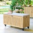 HESPERIDE - Coffre de rangement 210L avec assise Lodgia beige acacia - vignette