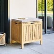 HESPERIDE - Coffre de rangement 100L avec assise Lodgia beige acacia - vignette