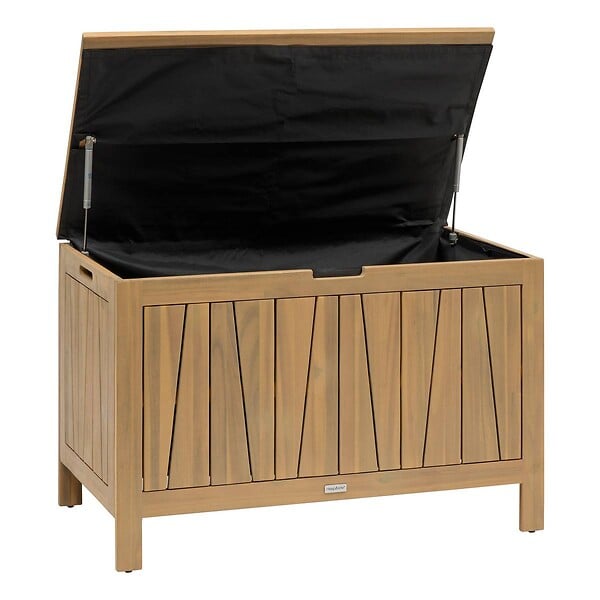 HESPERIDE - Coffre de rangement 165L Lodgia beige acacia - large