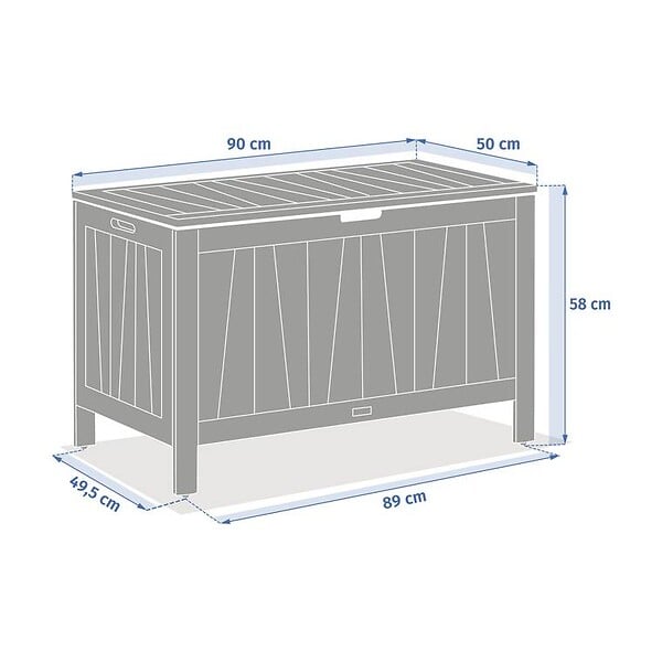 HESPERIDE - Coffre de rangement 165L Lodgia beige acacia - large